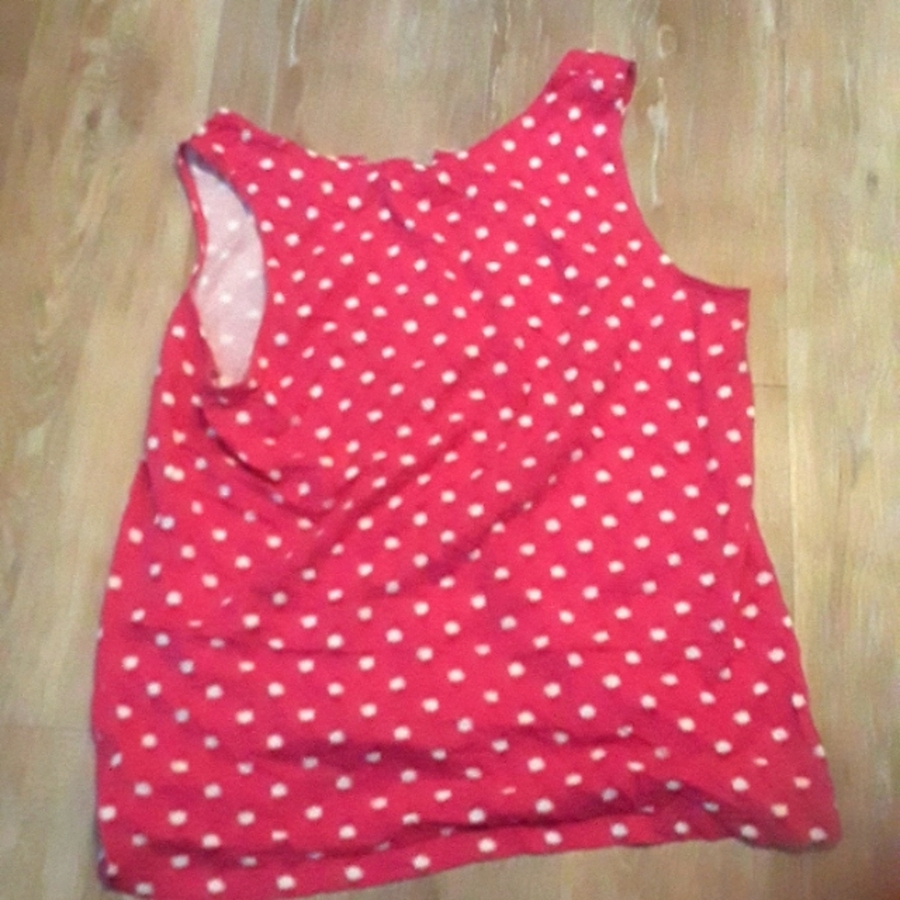 Women's sleeveless top purple with polka dots 4/$10